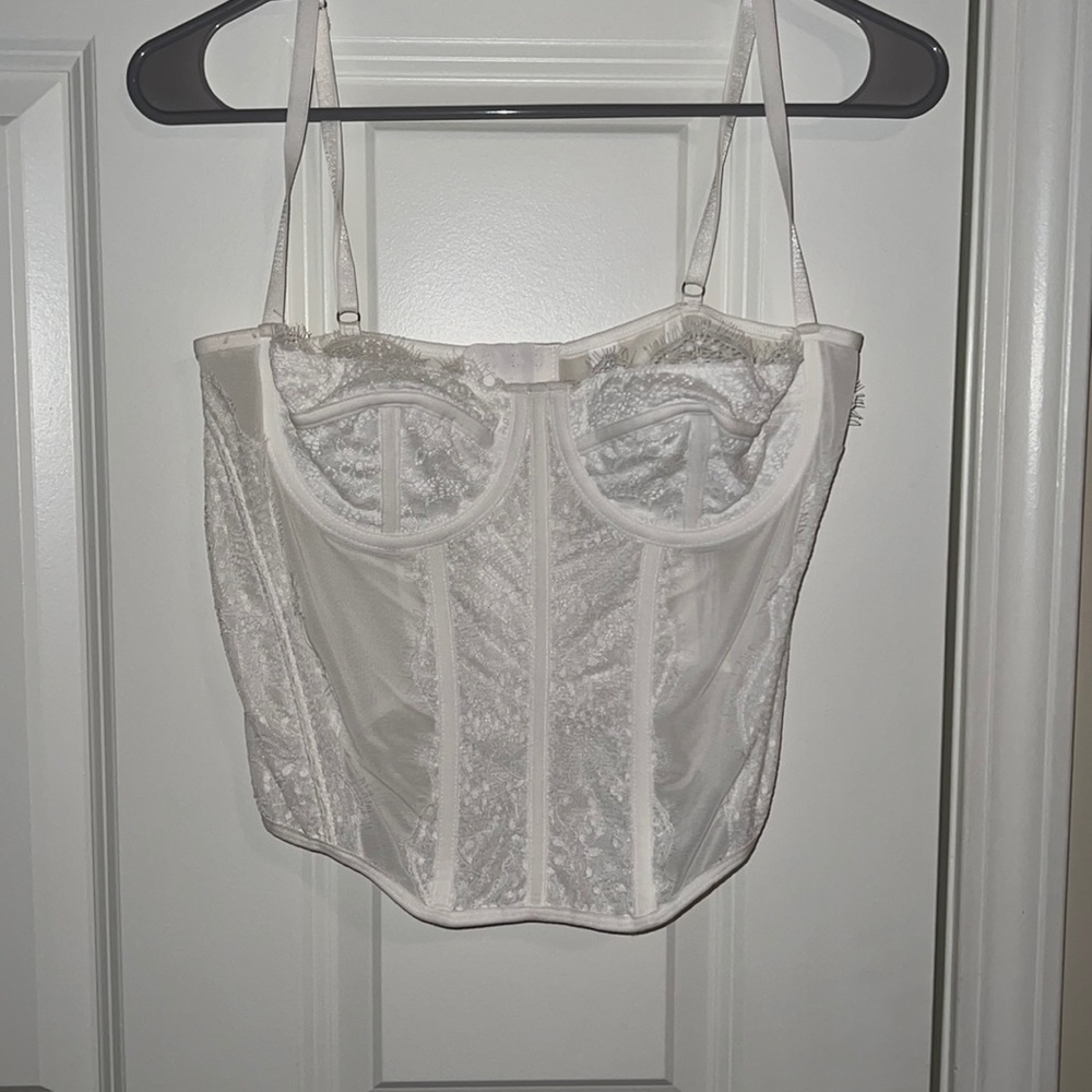 Plain white corset top size large